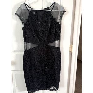By & By Black Sheath Sequins Dress